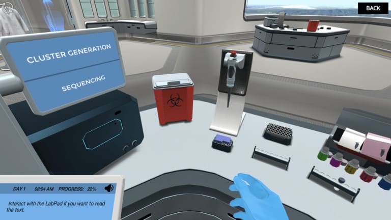 LabPad cluster generation sequencing exercise from Labster