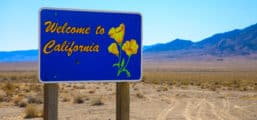 Photo of a California welcome sign