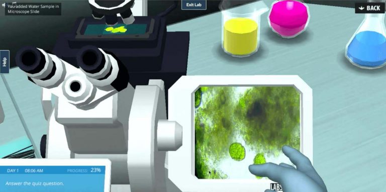 water sample in microscope slide